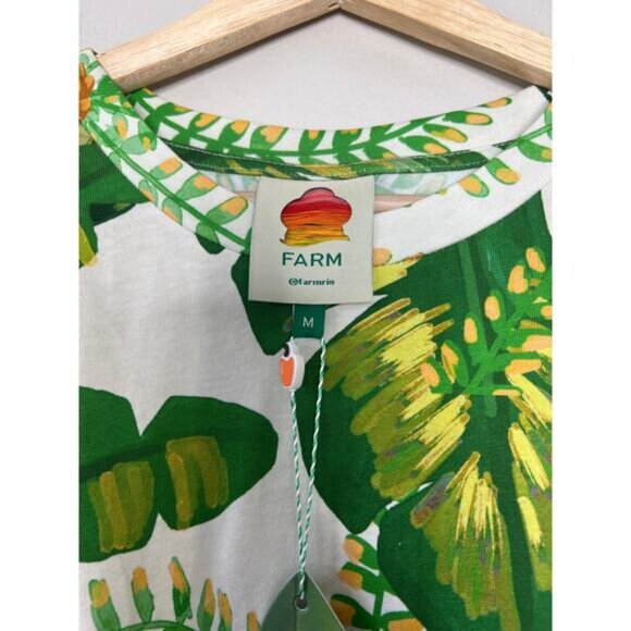 NWT Farm Rio Tropical Forest Padded Shoulder Crew-Neck Mini Dress Green Size: M - Picture 5 of 8